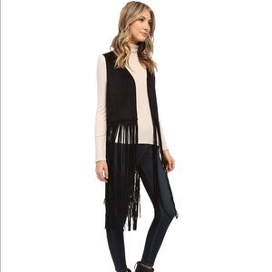 Steve Madden Black Fringe vest